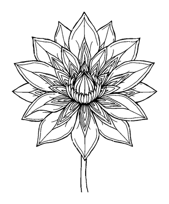 Calm Flower Colouring Page (Adults, Intricate)