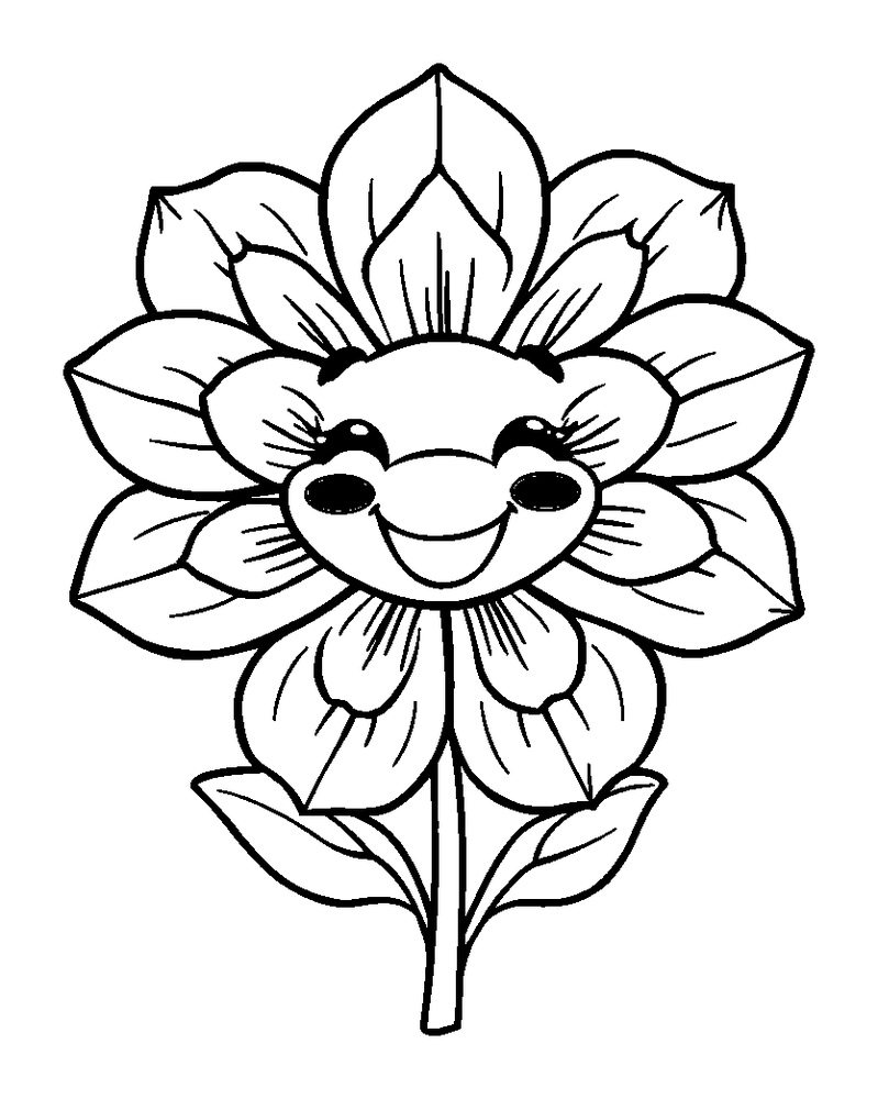 Calm Flower colouring page — free printable for adults