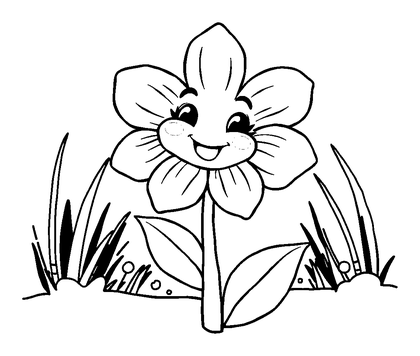 Calm Flower Colouring Page (Teens, Standard)