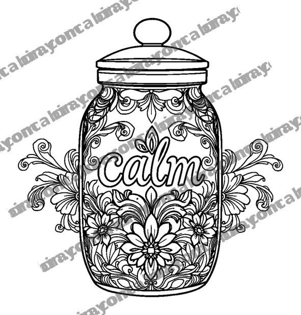 Calm Jar colouring page — free printable for adults