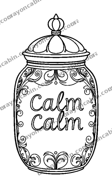 Calm Jar colouring page — free printable for adults