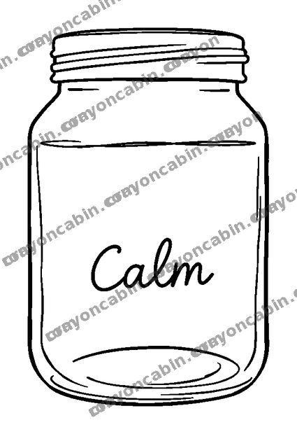 Calm Jar colouring page — free printable for teens