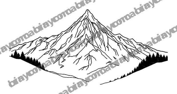 Calm Mountain colouring page — free printable for adults