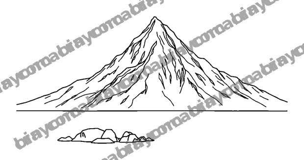 Calm Mountain colouring page — free printable for adults