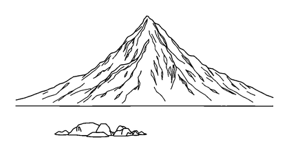 Calm Mountain Colouring Page (Adults, Standard)