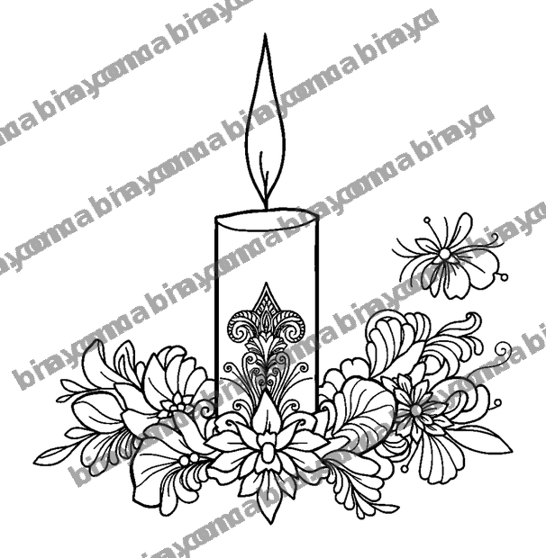Candle Glow colouring page — free printable for adults