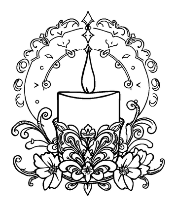 Candle Glow Colouring Page (Adults, Standard)