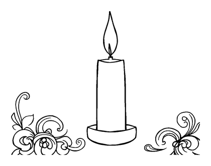 Candle Glow Colouring Page (Adults, Standard)