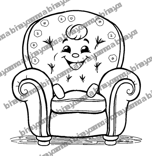 Cosy Armchair colouring page — free printable for adults