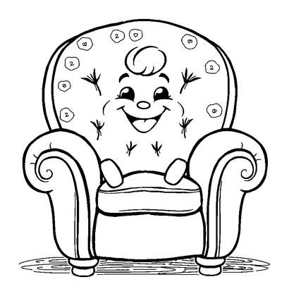 Cosy Armchair Colouring Page (Adults, Standard)