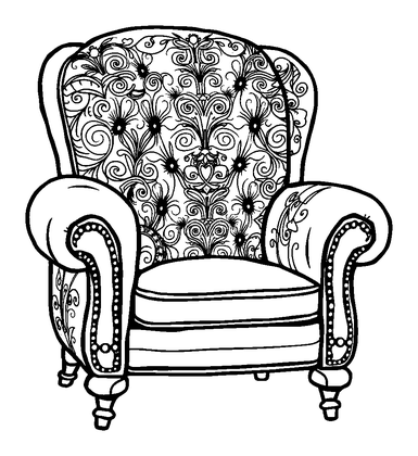 Cosy Armchair Colouring Page (Adults, Standard)