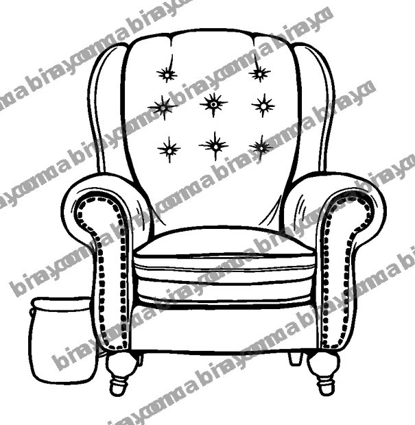 Cosy Armchair colouring page — free printable for teens