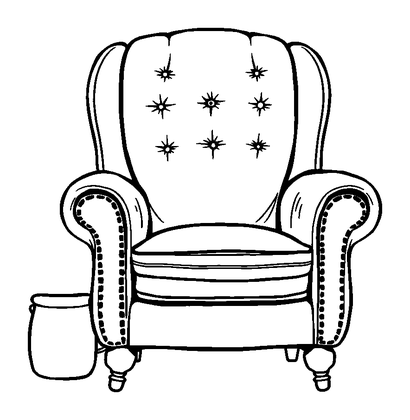 Cosy Armchair Colouring Page (Teens, Standard)