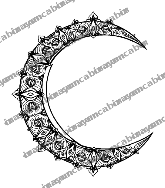 Crescent Moon Calm colouring page — free printable for adults