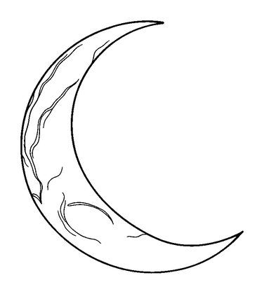 Crescent Moon Calm Colouring Page (Teens, Standard)