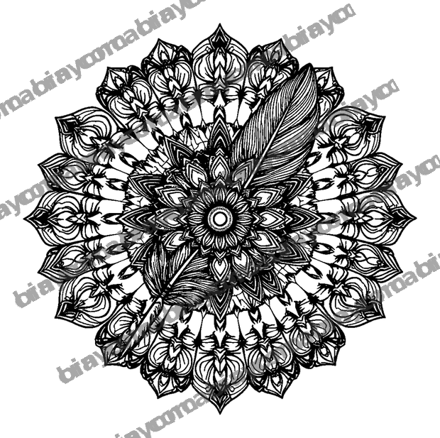Feather Mandala colouring page — free printable for adults