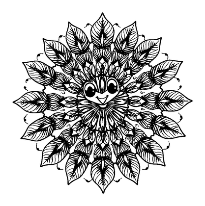 Feather Mandala Colouring Page (Adults, Standard)