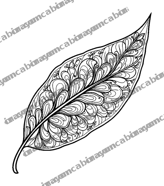 Floating Leaf colouring page — free printable for adults