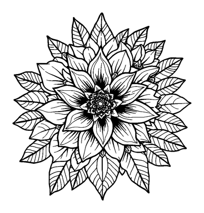 Flower Posy Colouring Page (Adults, Intricate)