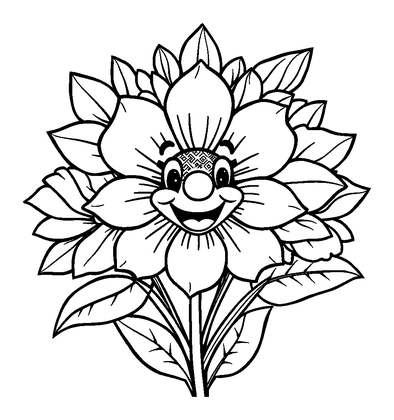 Flower Posy Colouring Page (Adults, Standard)