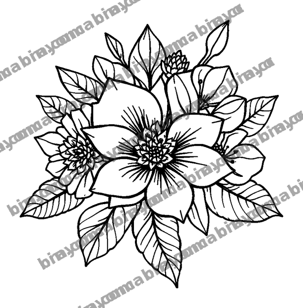 Flower Posy colouring page — free printable for adults
