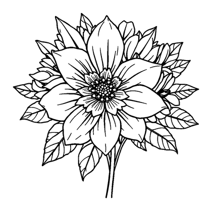 Flower Posy Colouring Page (Teens, Standard)