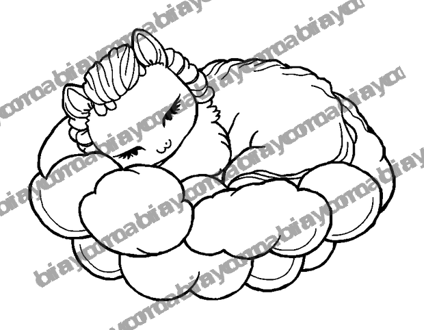 Fluffy Cloud Rest colouring page — free printable for adults