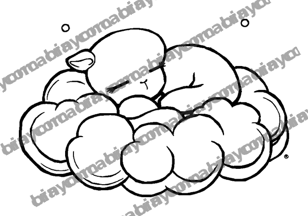 Fluffy Cloud Rest colouring page — free printable for teens