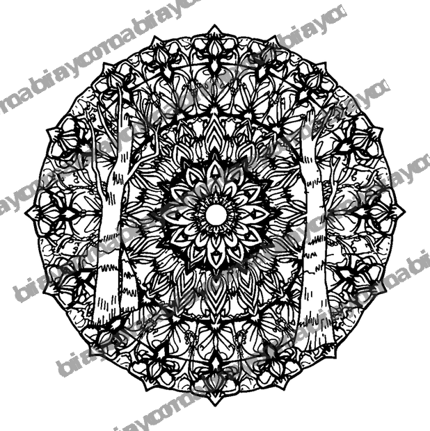 Forest Mandala colouring page — free printable for adults