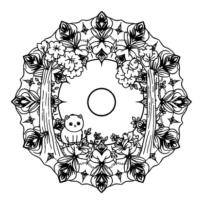 Forest Mandala Colouring Page (Teens, Standard)