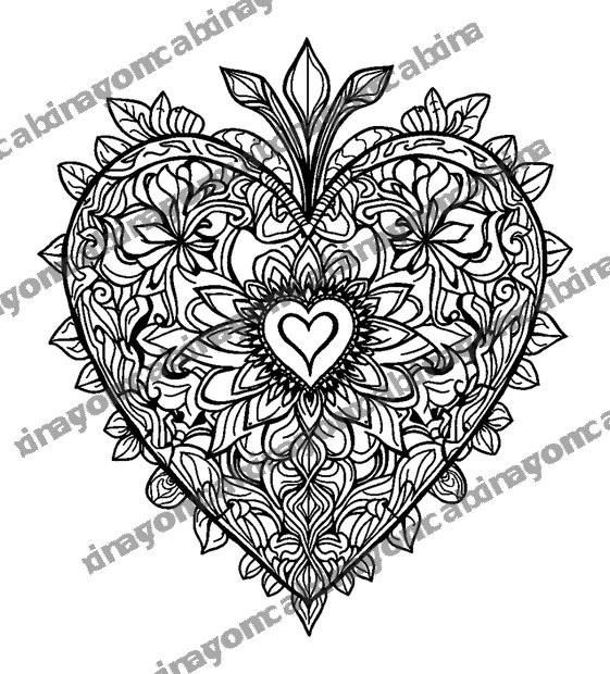Friendship Heart colouring page — free printable for adults
