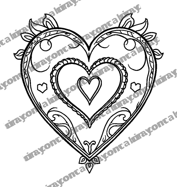 Friendship Heart colouring page — free printable for adults