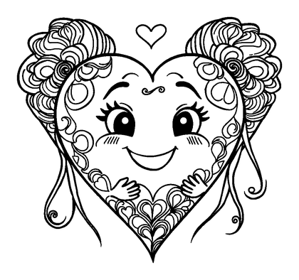 Friendship Heart Colouring Page (Teens, Standard)