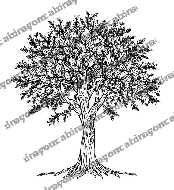 Gentle Breeze Tree colouring page — free printable for adults