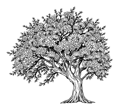 Gentle Breeze Tree Colouring Page (Adults, Standard)