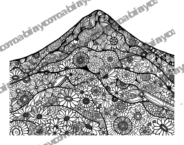 Gentle Hill colouring page — free printable for adults