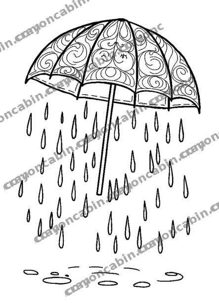 Gentle Rain colouring page — free printable for adults
