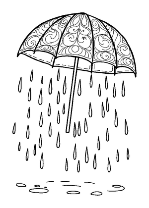 Gentle Rain Colouring Page (Adults, Standard)