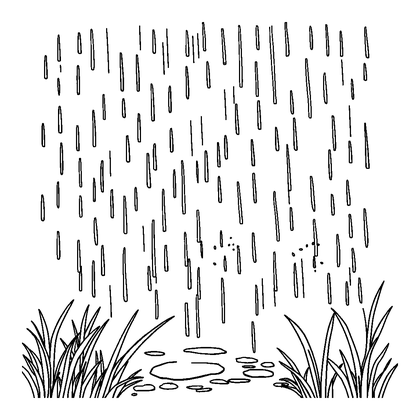 Gentle Rain Colouring Page (Teens, Standard)