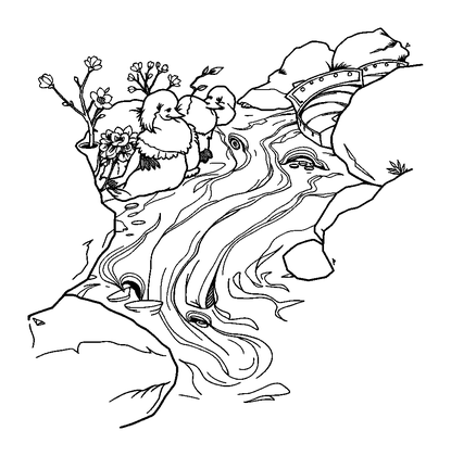 Gentle Stream Colouring Page (Adults, Standard)