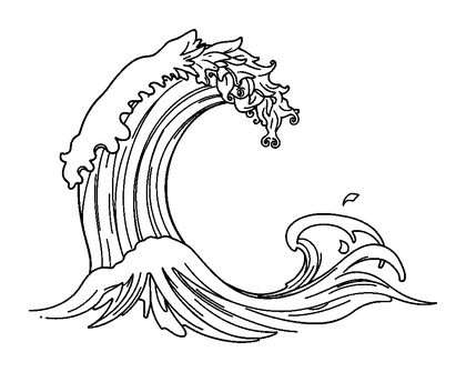 Gentle Wave Colouring Page (Adults, Standard)