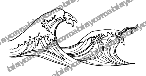 Gentle Wave colouring page — free printable for adults