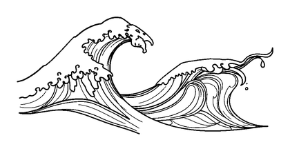 Gentle Wave Colouring Page (Adults, Standard)