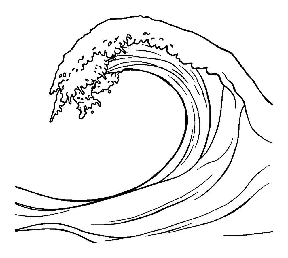Gentle Wave colouring page — free printable for teens