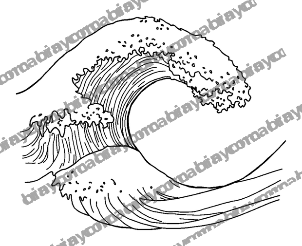 Gentle Wave colouring page — free printable for teens
