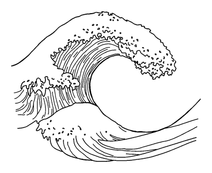 Gentle Wave Colouring Page (Teens, Standard)