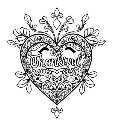 Gratitude Heart Colouring Page (Adults, Standard)