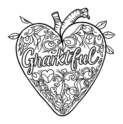 Gratitude Heart Colouring Page (Teens, Standard)