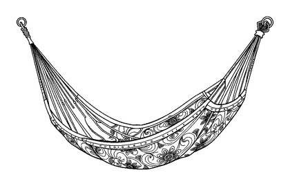 Hammock Rest Colouring Page (Adults, Intricate)