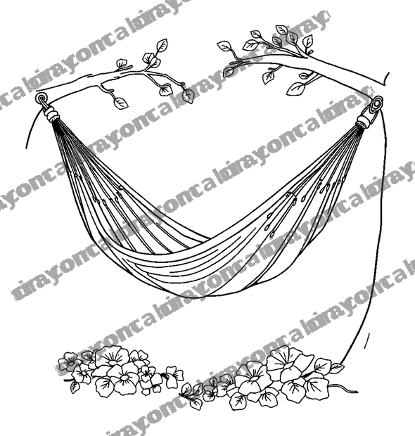 Hammock Rest colouring page — free printable for adults
